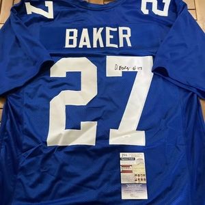 NEW YORK GIANTS SIGNED DEANDRE BAKER Signature Debut Jersey JSA WITNESSED